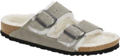 Birkenstock Arizona Shearling Lined -Englins Fine Footwear birkenstock unisex arizona shearling lined stone coin natural suede 1017403 90980.1645837499
