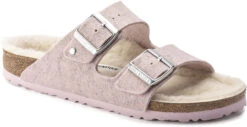 Birkenstock Arizona Wool Shearling -Englins Fine Footwear birkenstock womens arizona wool shearling rose natural 1021156 60824.1638398132
