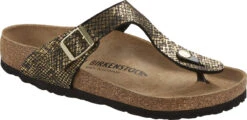 Birkenstock Women's Gizeh -Englins Fine Footwear birkenstock womens gizeh shiny python black microfiber 1018464 86935.1657894816