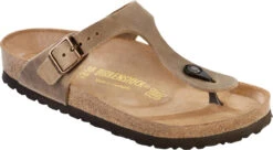Birkenstock Women's Gizeh -Englins Fine Footwear birkenstock womens gizeh tabacco brown oiled leather 943811 31757.1657894816
