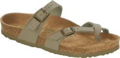 Birkenstock Women's Mayari Vegan -Englins Fine Footwear birkenstock womens mayari vegan faded khaki birkibuc 1018486 22383.1657899282