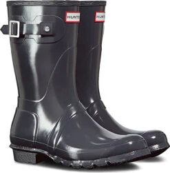 Hunter Women's Original Short Gloss Rain Boot -Englins Fine Footwear hunter womens original short gloss rain boot dark slate wfs1000rgl dsl 75115.1536966688
