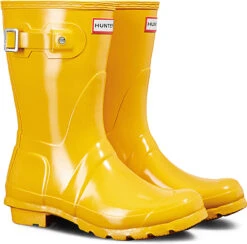Hunter Women's Original Short Gloss Rain Boot -Englins Fine Footwear hunter womens original short gloss yellow wfs1000rgl ryl 88729.1536966688