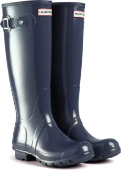 Hunter Women's Original Tall Gloss Rain Boot -Englins Fine Footwear hunter womens original tall gloss navy wft1000rgl nvy 99850.1536967724