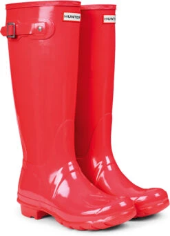 Hunter Women's Original Tall Gloss Rain Boot -Englins Fine Footwear hunter womens original tall gloss rain boot bright coral wft1000rgl bco 91602.1536967724