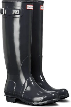 Hunter Women's Original Tall Gloss Rain Boot -Englins Fine Footwear hunter womens original tall gloss rain boot dark slate wft1000rgl dsl 19175.1536967724